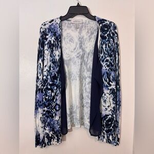 Elegant Blue Patterned Cardigan